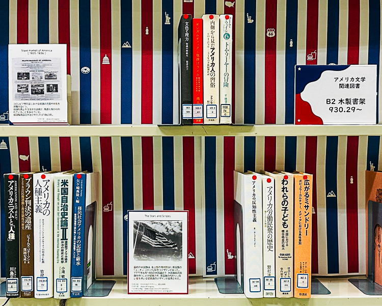 (写真)アメリカ文学書架案内 B2木製書架930.29~